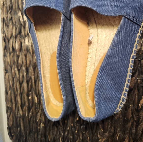 J. Crew Pink Navy Colorblock Flat Canvas Espadrille Slip Ons Vacation Beach‎ 9 - Picture 5 of 7